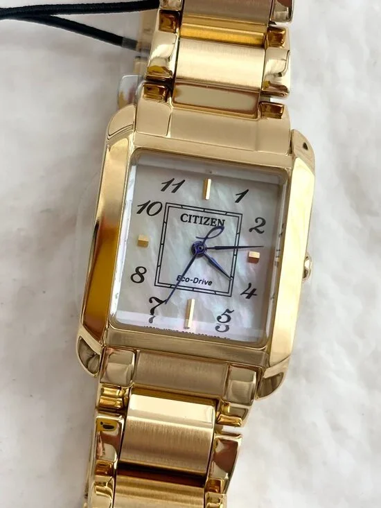 NEW Bianca White Mother of Pearl Gold-Tone ew5602-57d Citizen Ladies Wrist Watch - Picture 2 of 16
